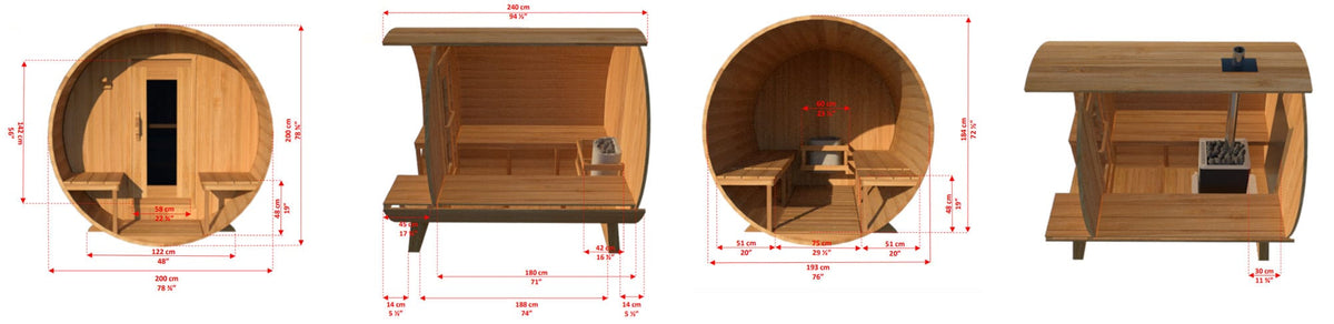 DUNDALK LEISURECRAFT Dundalk - CT Serenity Barrel Sauna - CTC2245W