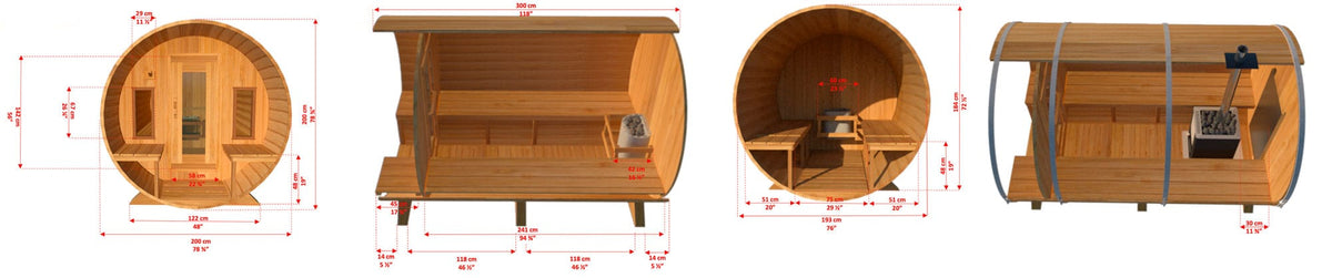 DUNDALK LEISURECRAFT Dundalk - CT Tranquility Barrel Sauna - CTC2345W