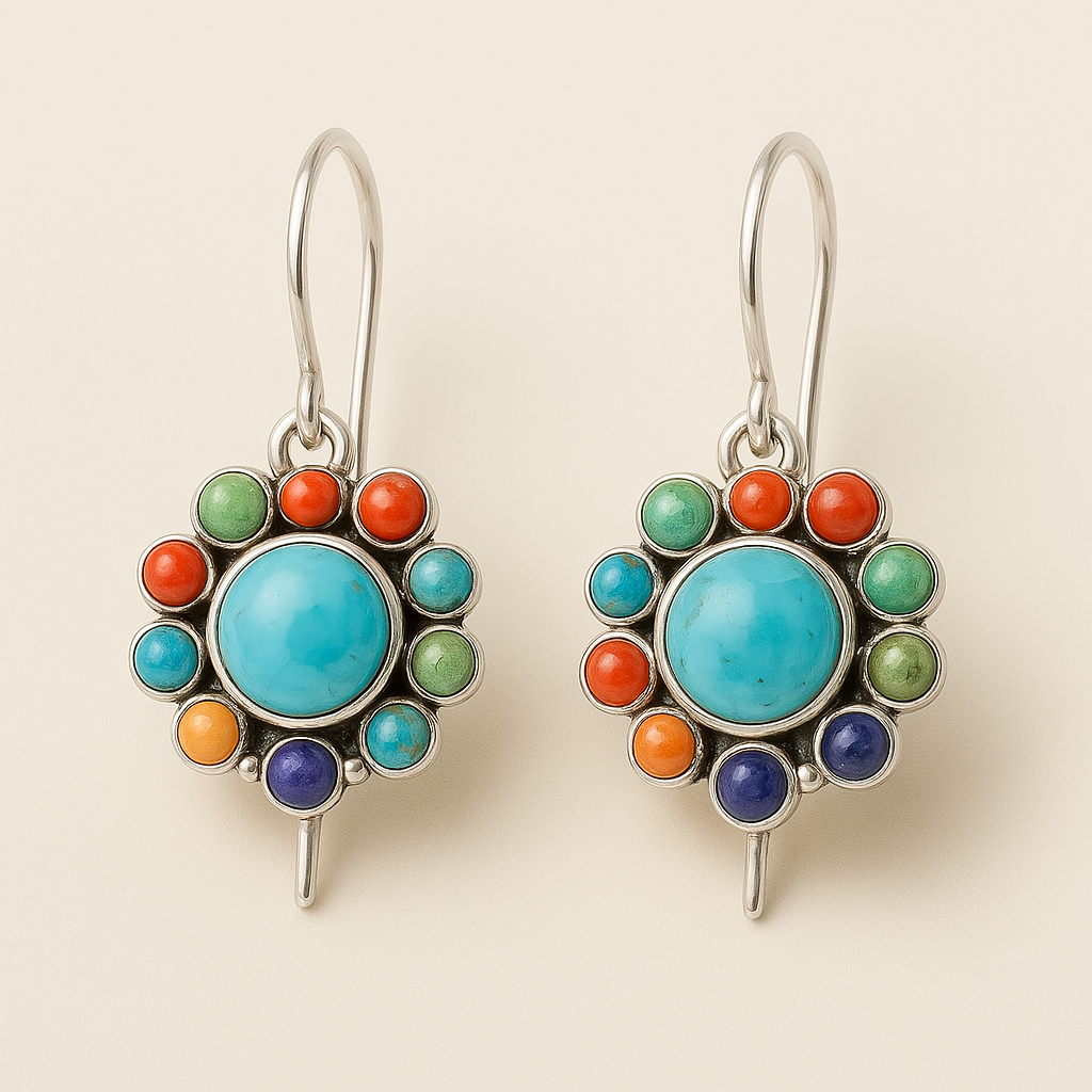 Romantic Multicolour Turquoise Earrings