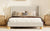 Cream King Modern Velvet Upholstered Platform Bed Frame