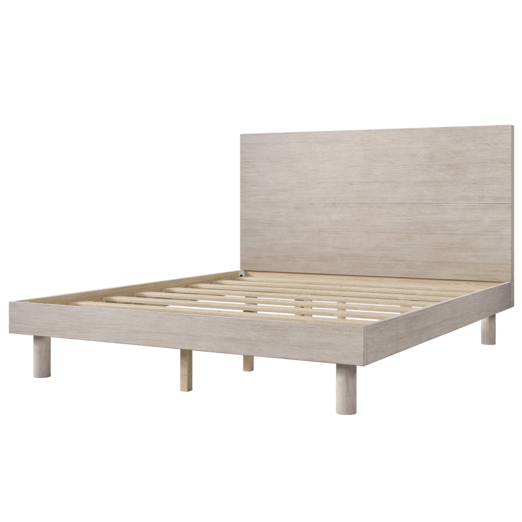 Queen Panel Bed with Stone Gray Wood Grain Finish