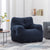 Soft Teddy Tufted Bean Bag Chair in Dark Blue