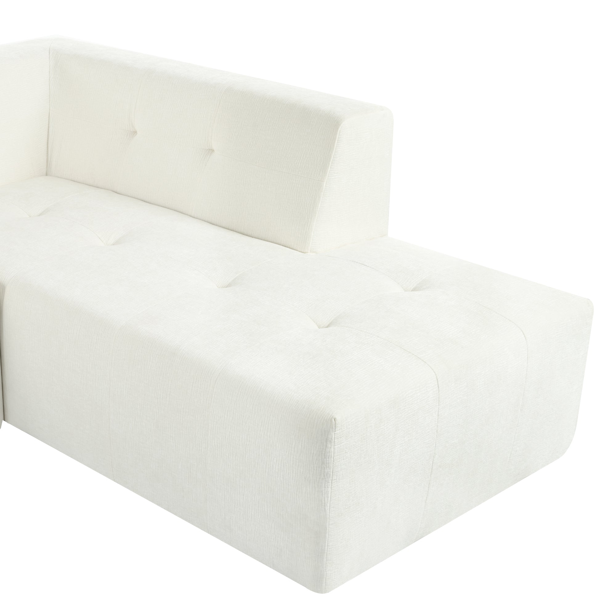 Mombasa 3-Seat Chenille Sofa in Beige