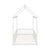 White Twin House Toddler Floor Bed with Guardrails and Slats