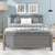 Gray Full Bed with Headboard, Footboard, and Matching Nightstand