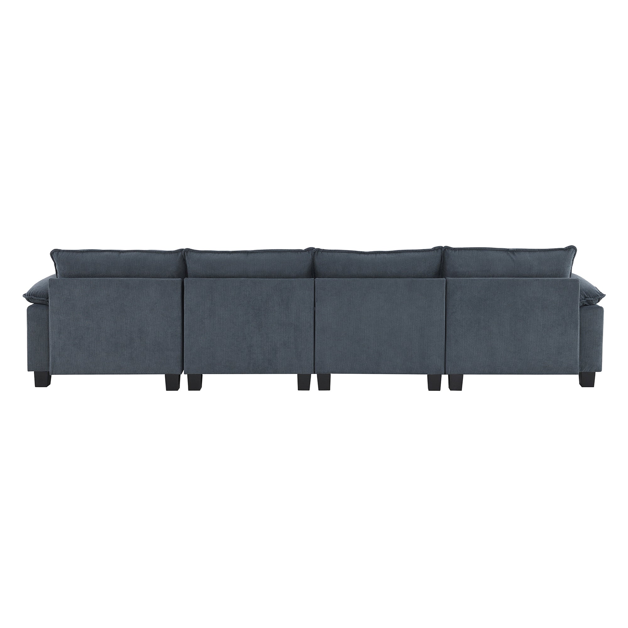 Oslo Modular U-Shaped Corduroy Sofa in Gray