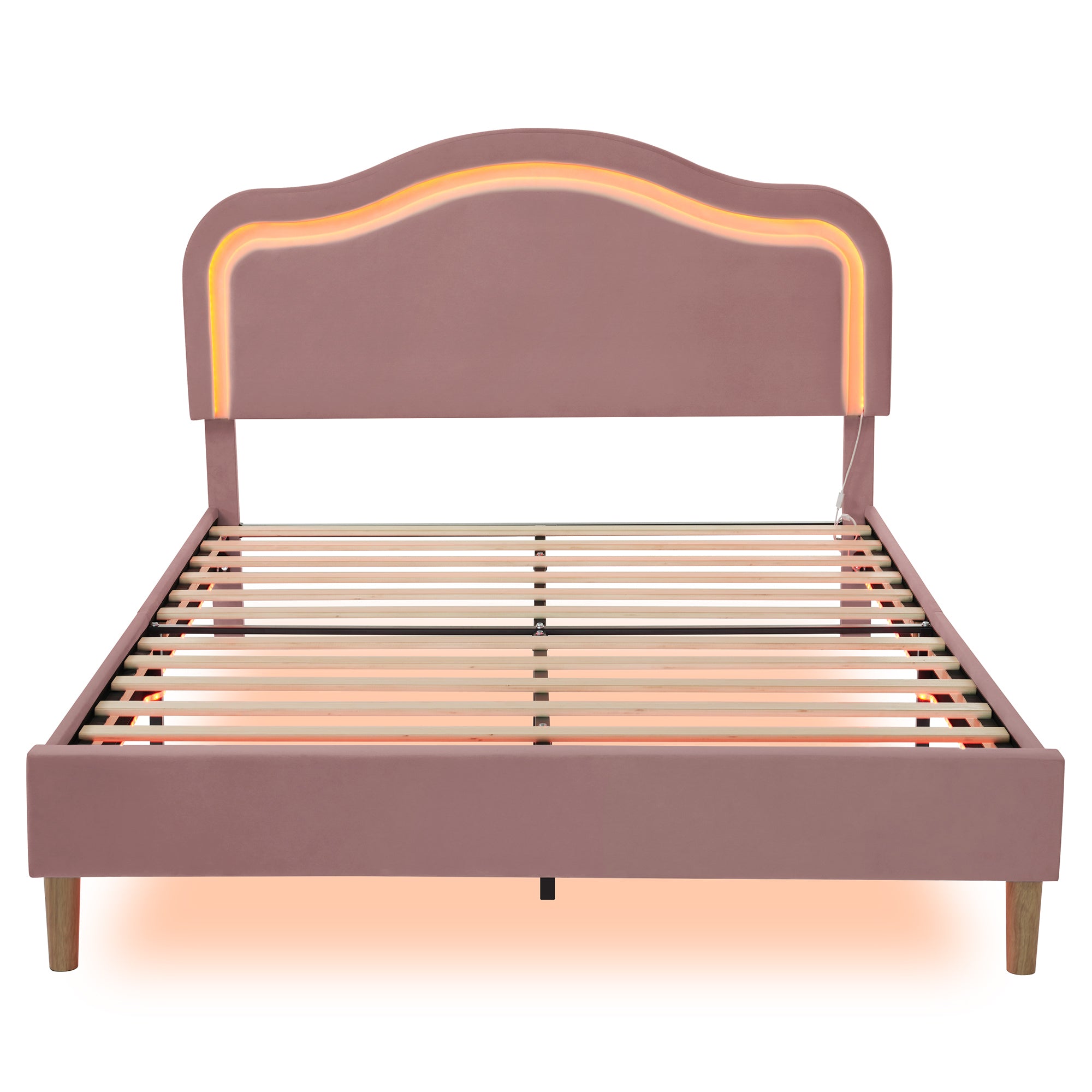 Full Platform Bed Frame with RGB LED Lights