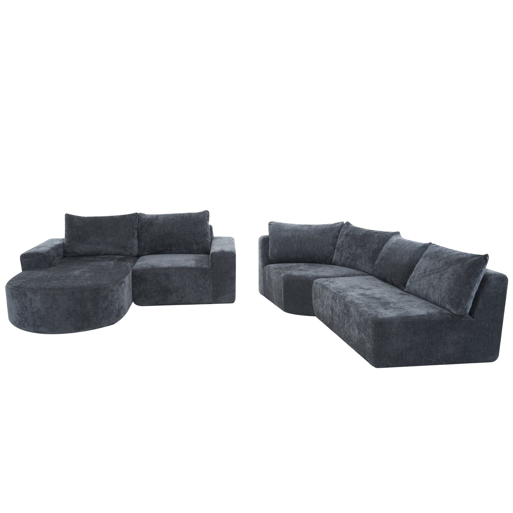 Amalfi Modular Chenille Sectional Sofa in Gray