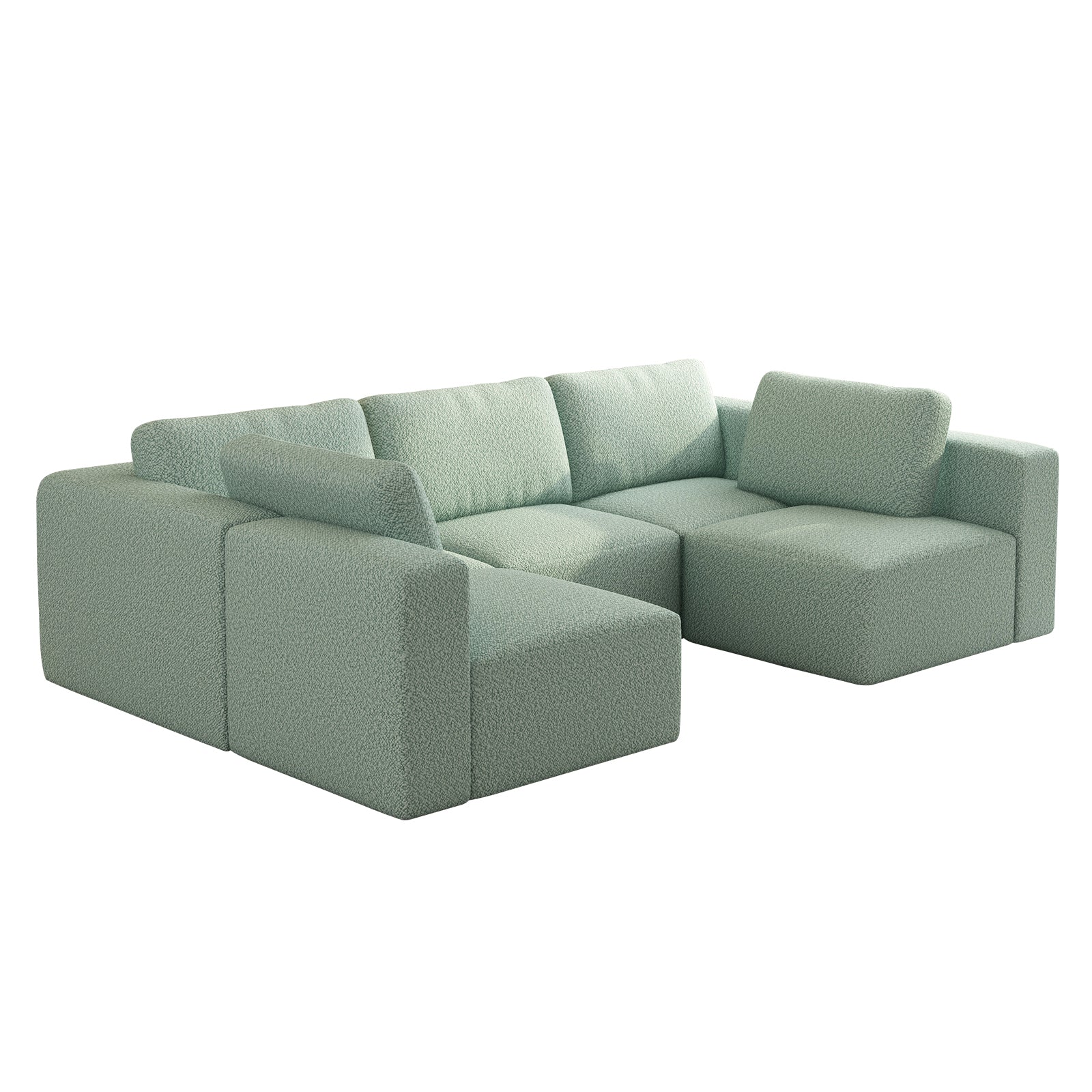 Kigoma 5-Seat Modular Sofa in Light Green