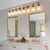 Aestin's Golden 8-Light Vanity Light with Clear Glass Shades