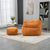 Durable High-Back Bean Bag Chair for Indoor and Outdoor Use in Orange