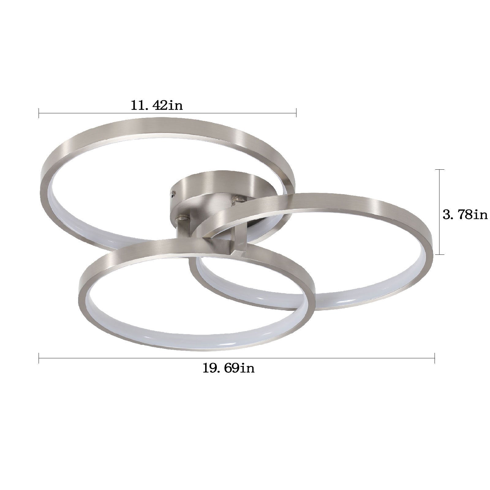 Three-Ring Contemporary Semi-Flush Mount Ceiling Lamp