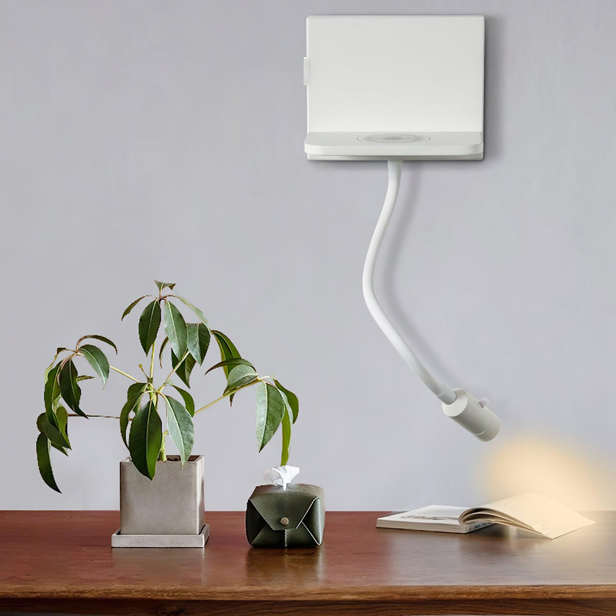 Curved Brushed Metal Contemporary Wall Light