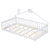 Twin House-Shaped Toddler Floor Bed with Guardrails and Slats