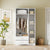 Modern 3-Door Mirror Wardrobe with 2 Drawers and Top Cabinet In White