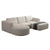 Kigoma 5-Seat Modular Sofa with Chaise in White