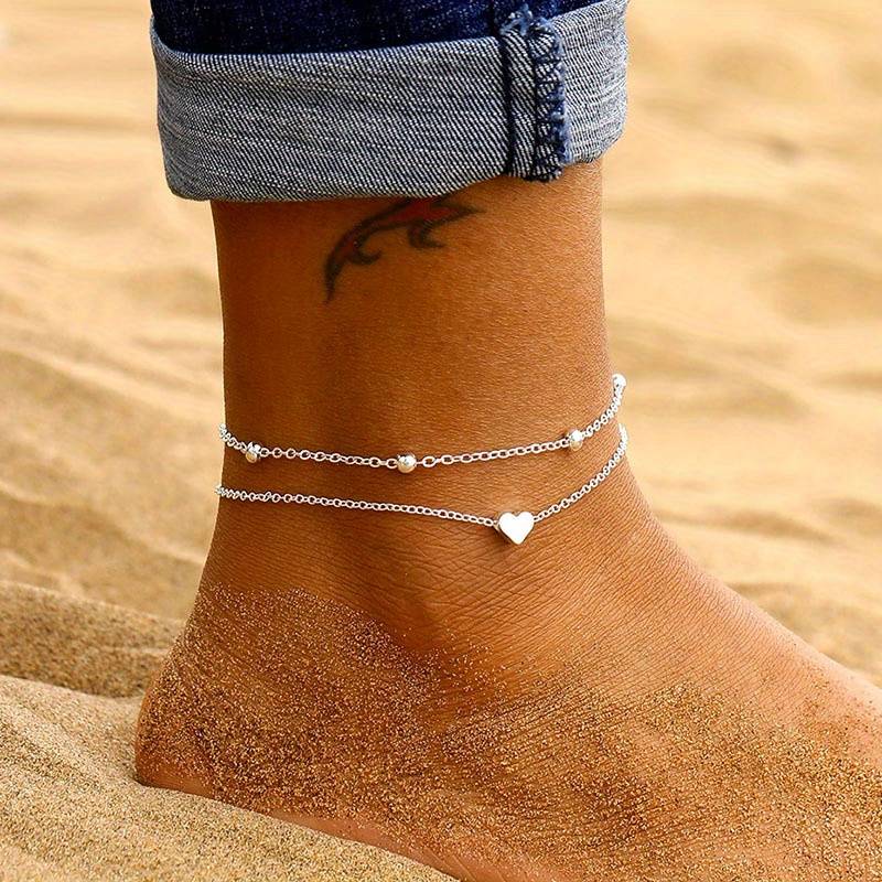 Mini Heart Anklet Double Layer Love Anklet