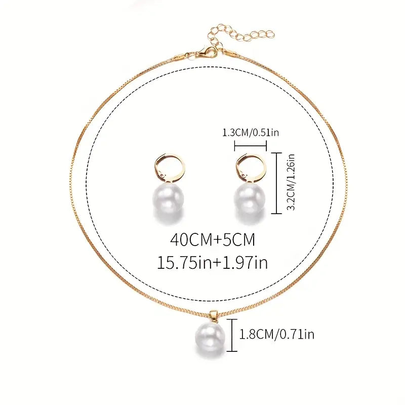 Classic Pearl Jewellery Set in Gold