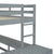 Gray Full Size High Loft Bed with Built-in Desk, Ladder Platform, and Guardrails