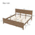 King Size Walnut Wooden Platform Bed Frame