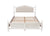 Queen Pine Wooden Bed with Upholstered Headboard and Panel Footboard In White