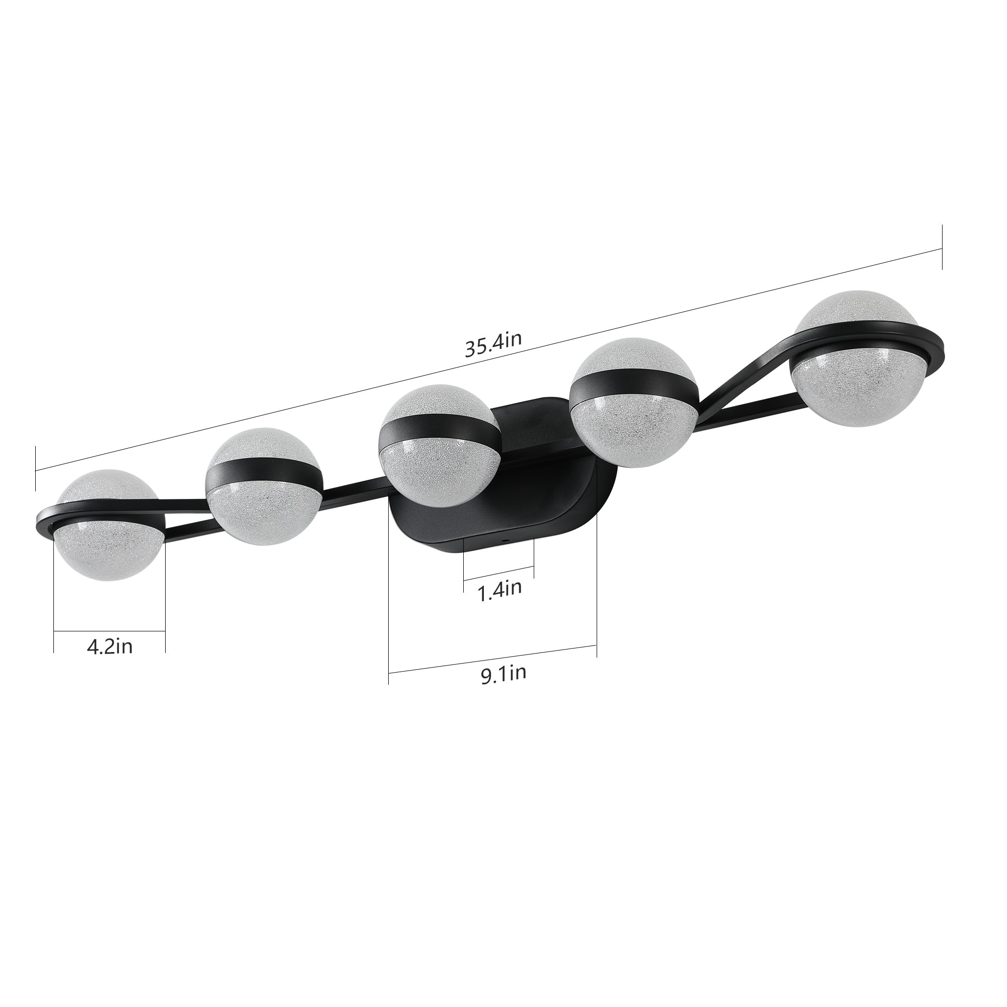 Aestin's Modern 5-Light Black Bathroom Vanity Lighting