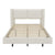 Queen Velvet Floating Platform Bed Frame with LED Lights in Beige