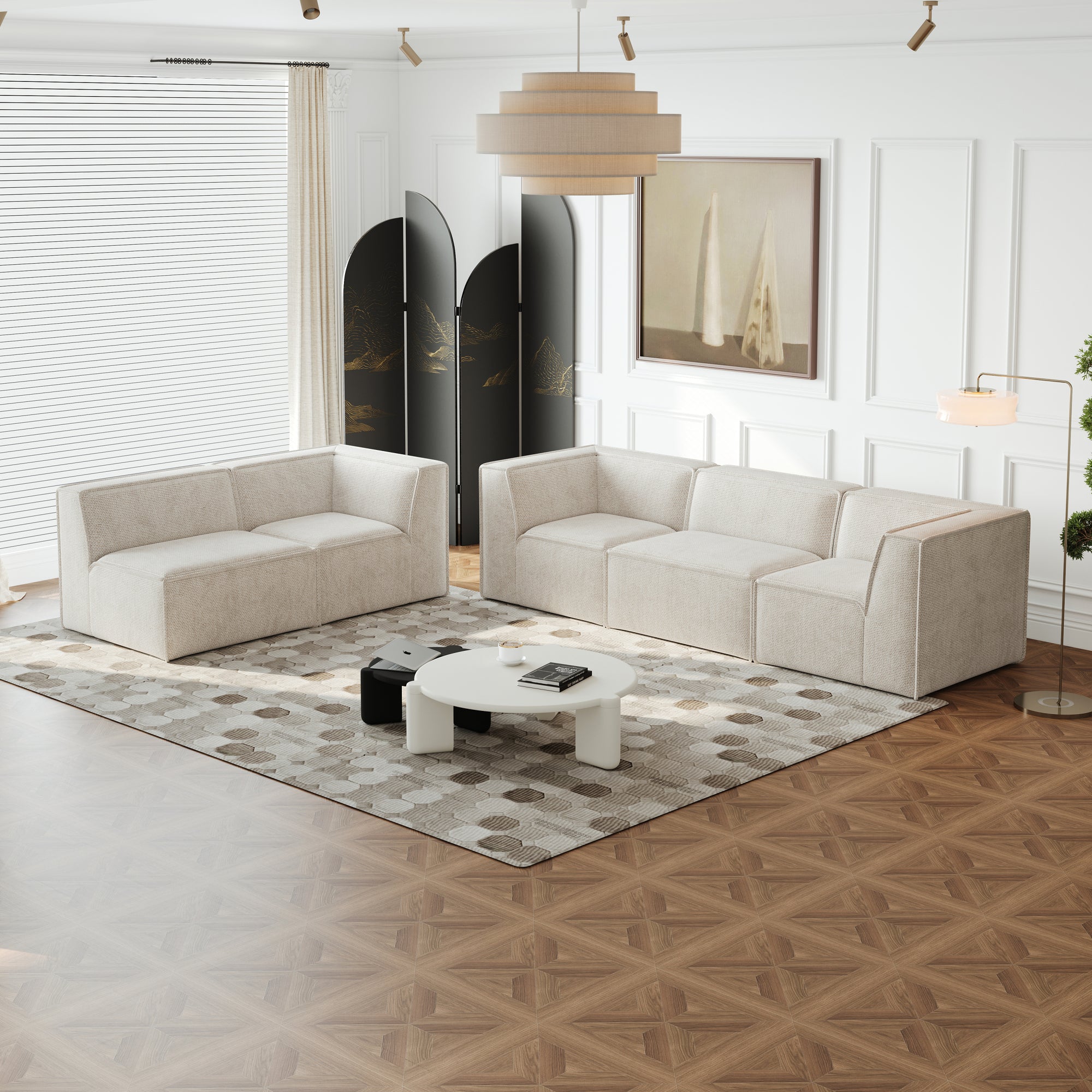 Kinshasa 5-Seat Modular Sofa in Beige