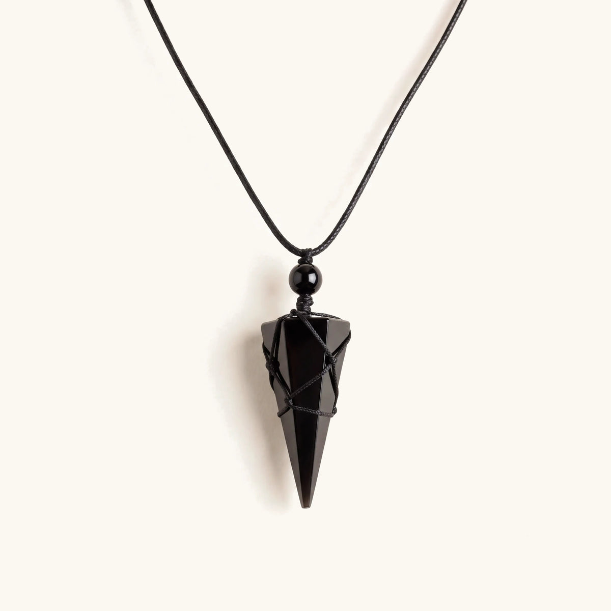Energetic protection obsidian stone arrow necklace on gold chain