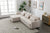 Khartoum Sectional Sofa with Movable Ottoman in Beige Chenille