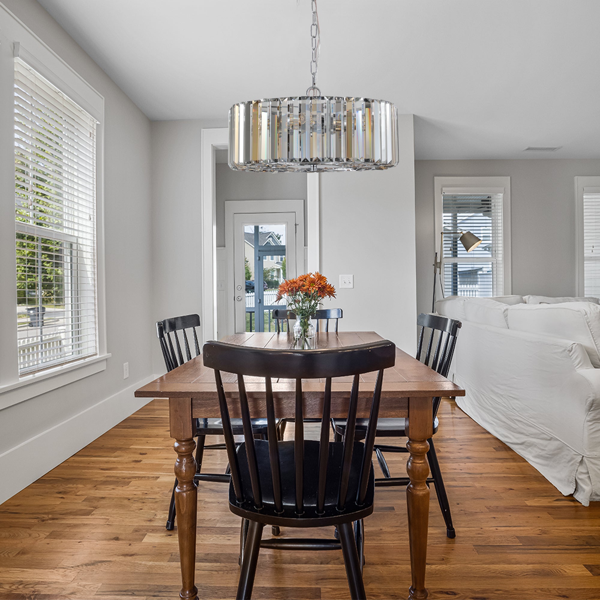 Baguette Crystals Round Chandelier