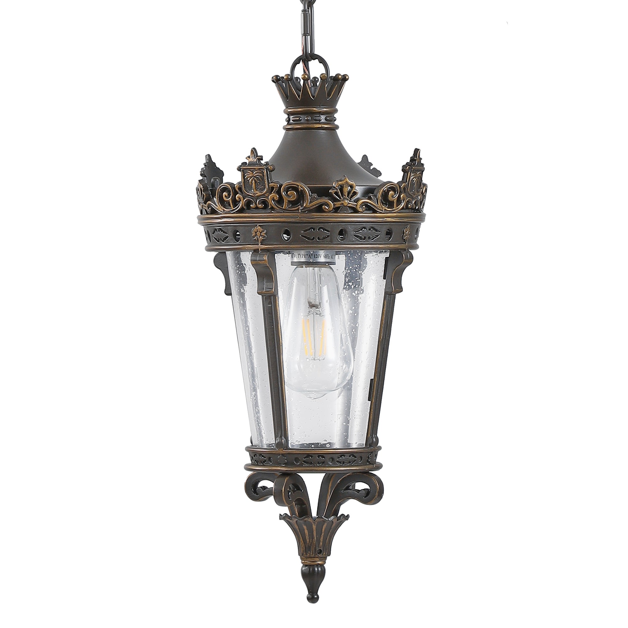 Aestin's Antique Crown Outdoor Hanging Lantern