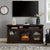 Contemporary TV Media Stand Modern Entertainment Console with 18 Fireplace Insert for TV Up to 65 with Open Storage Space In Brown