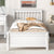 White Twin Bed with Headboard, Footboard, and Nightstand