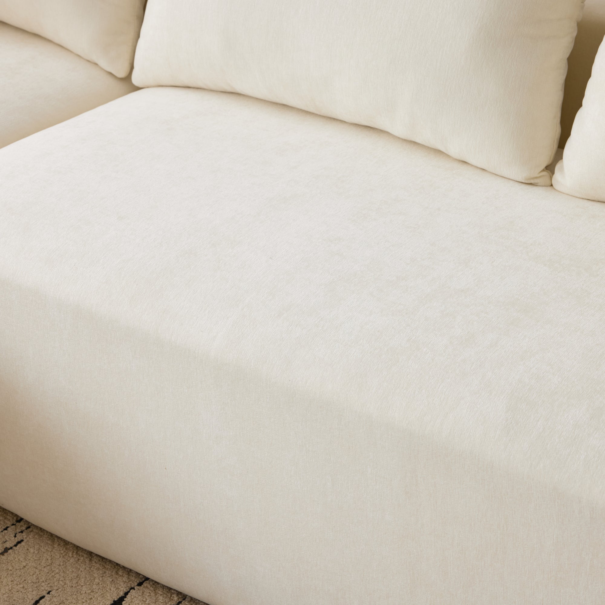 Dakar 4-Seat Minimalist Modular Sofa in White