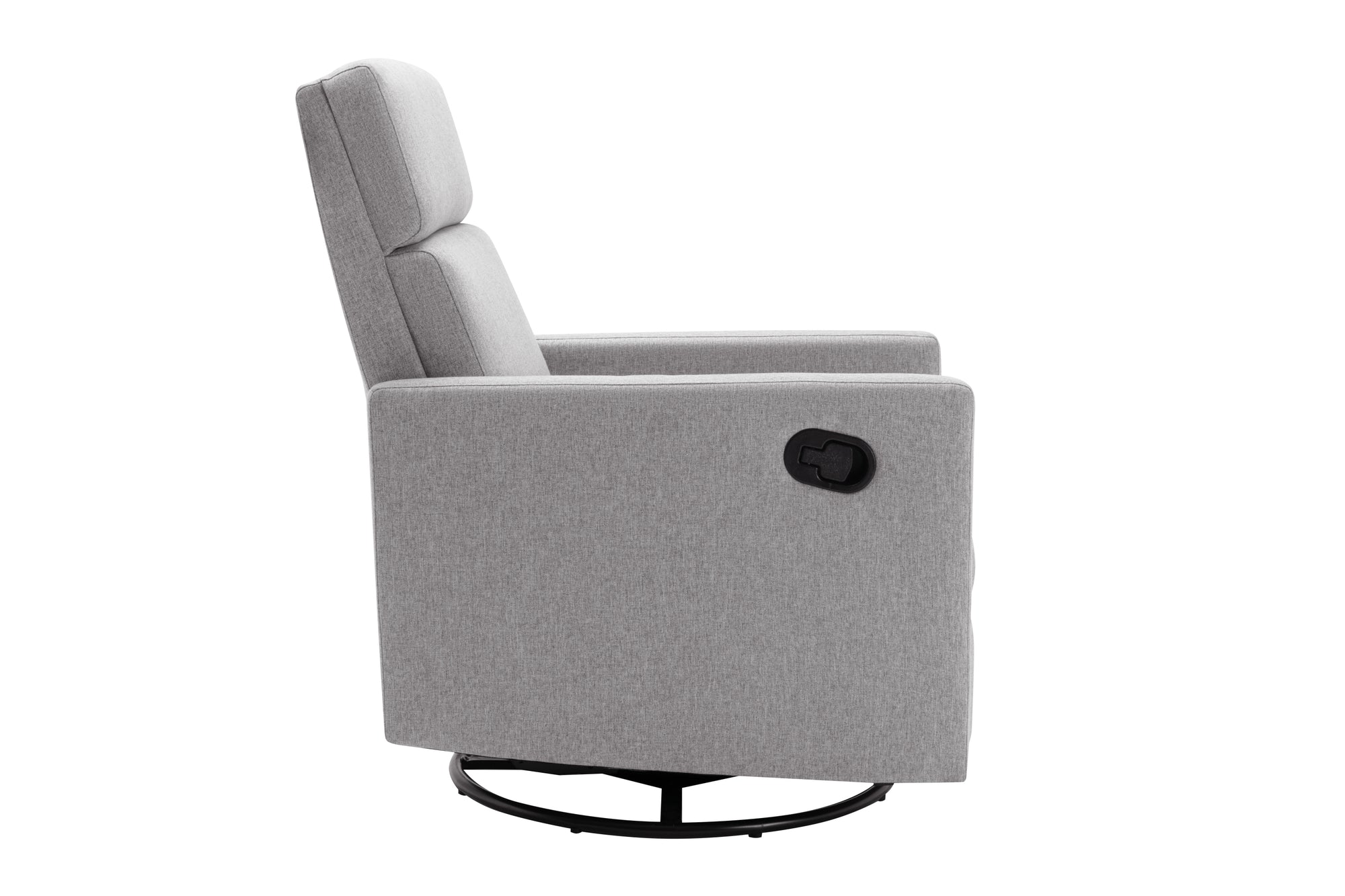 Modern Gray Upholstered Swivel Recliner Chair