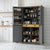 High Freestanding Kitchen Pantry with 2 Drawers and 8 Door Shelves in Gray