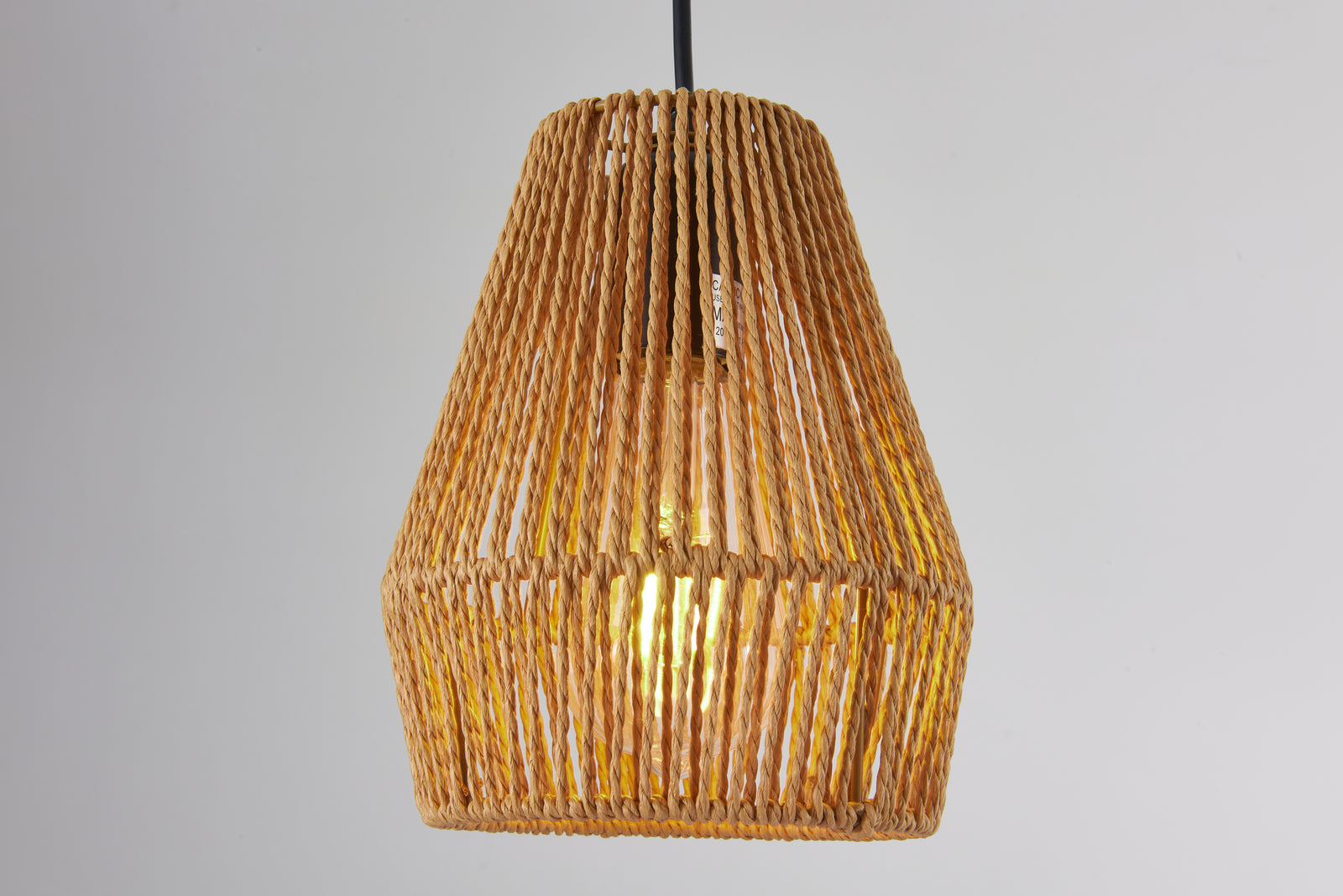 Set of 3 Handcrafted Rustic Hemp Rope Pendant Lights