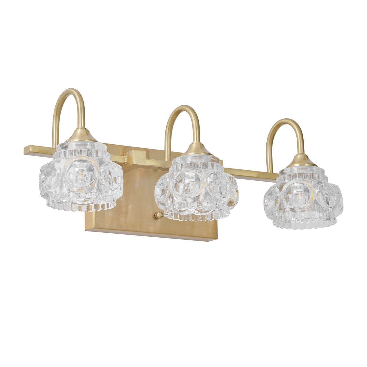 3-Light Gold Modern Crystal Bathroom Vanity Light