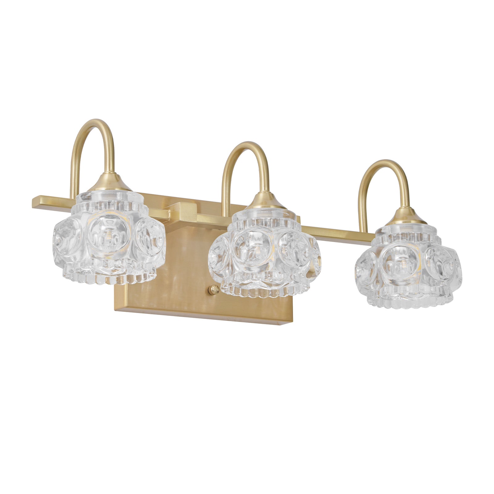 3-Light Gold Modern Crystal Bathroom Vanity Light