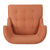 Button-Tufted Waffle Stitch Accent Chair In Orange Fabric