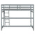 Gray Twin Size High Loft Bed with Inclined Ladder and Guardrails