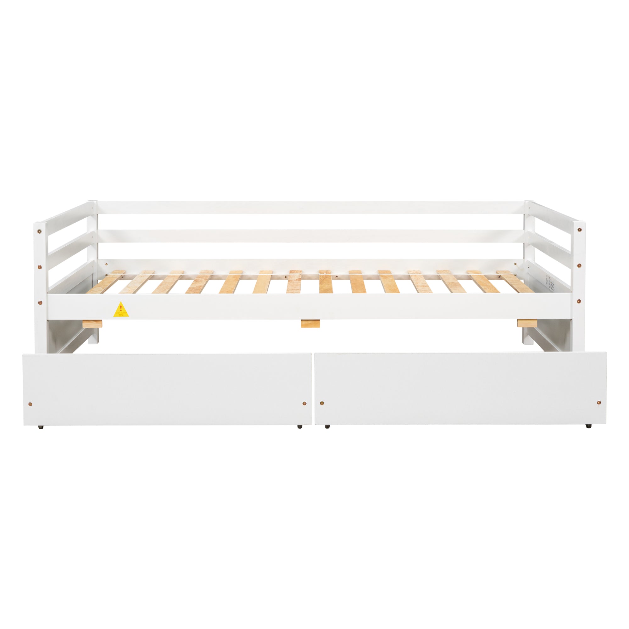 Twin Daybed with Two Storage Drawers In White