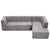 Mombasa 3-Seat Modern Compressed Sofa in Light Gray