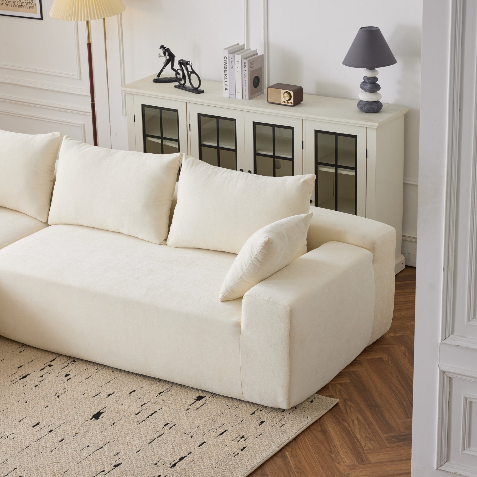 Dakar 4-Seat Minimalist Modular Sofa in White