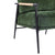 Minimalist Metal Frame Accent Chair With Plush Green Cushions