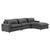 Lisbon Sectional Sofa with Movable Ottoman in Grey