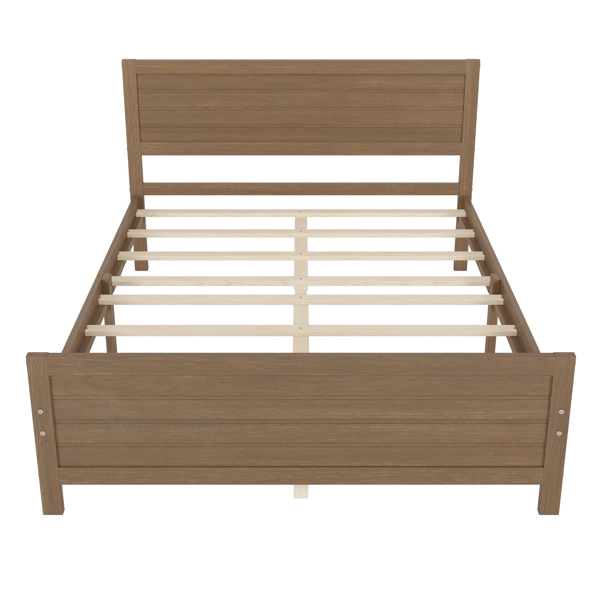 Walnut Tone Queen Size Platform Bed