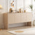 Minimalist MDF Sideboard with 4 Doors and Rebound Device for Living Room and Entryway In Apricot Cream