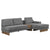 Osaka Sectional Sofa with Storage Drawer in Gray Corduroy